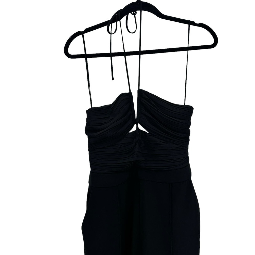 Jonathan Simkhai Gala Plisse Cut Out Jumpsuit Black Size 4 NWT - Picture 7 of 11